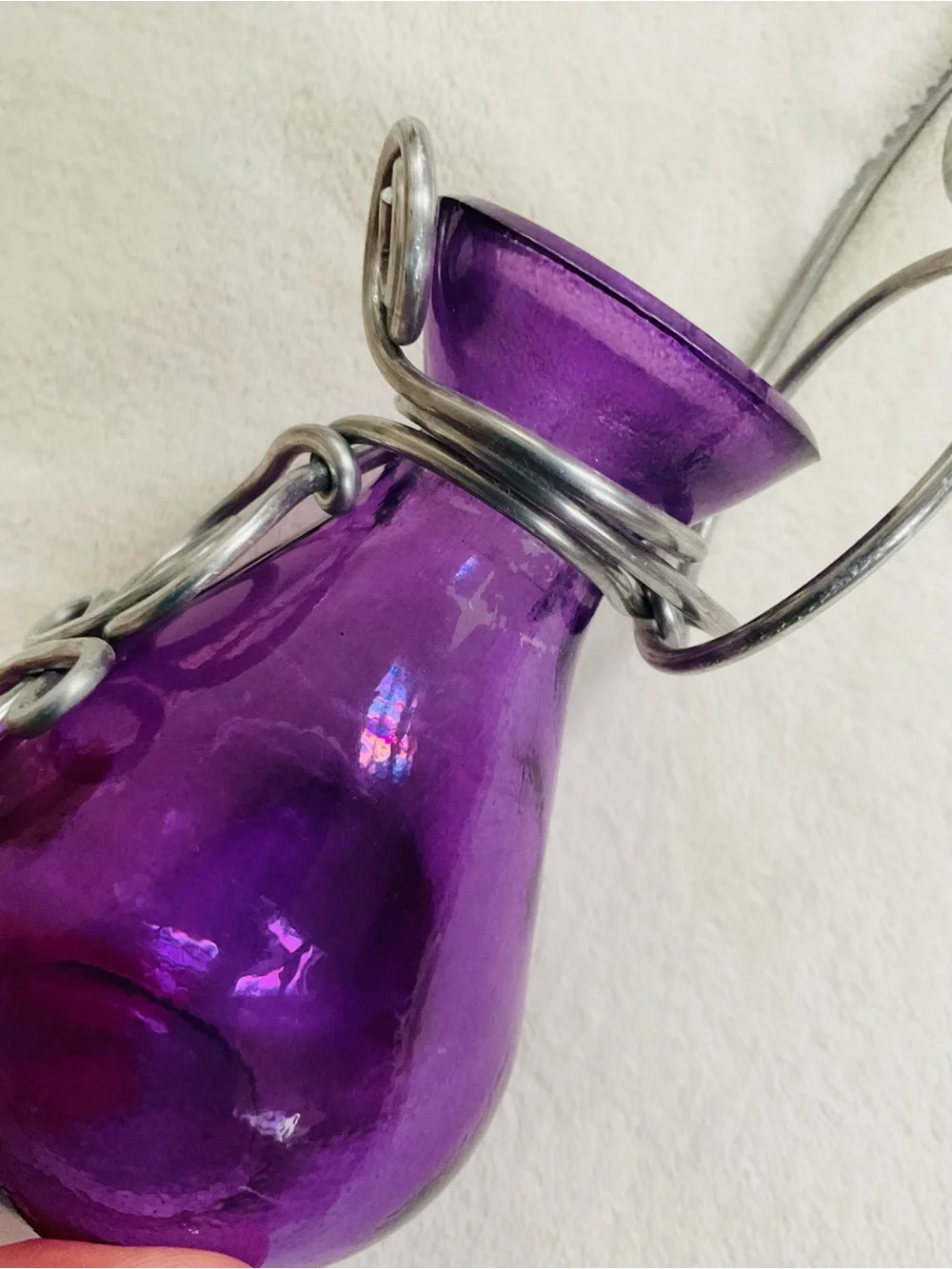 Purple Celtic Knot Hanging Glass Bud Vase Wall Decor